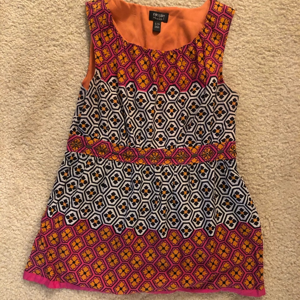 Orange and pink blouse